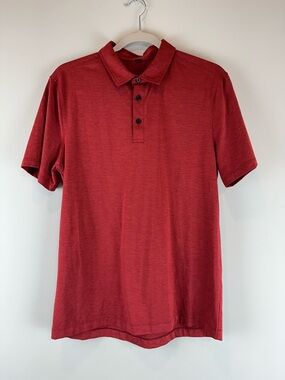 Lululemon Men’s Red Business Casual Golf Preppy Polo Shirt Size Medium